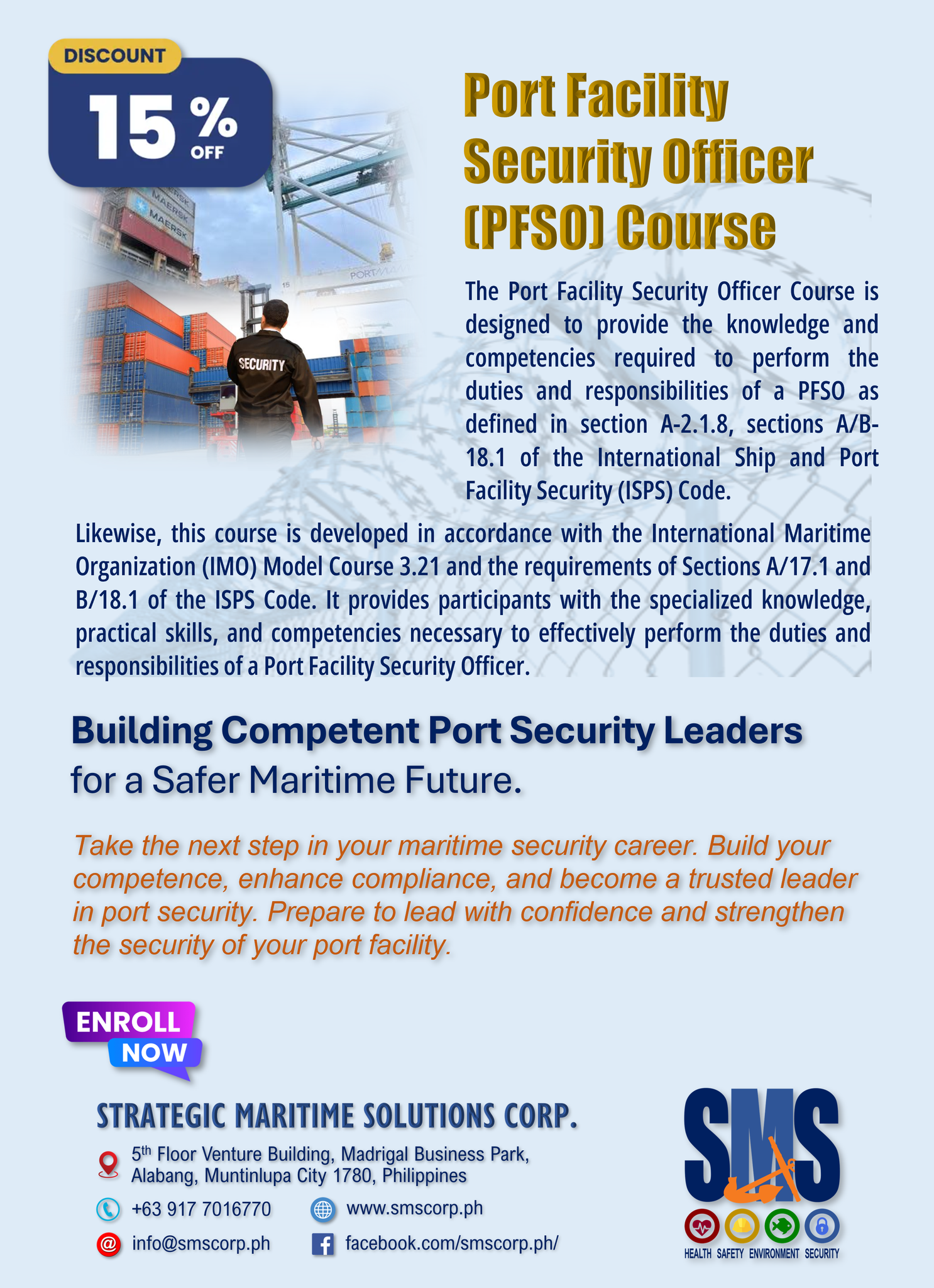 Port Facility Security Officer (PFSO) Course course poster